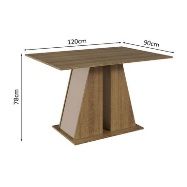 JUEGO COMEDOR MADESA 4 SILLAS MARRÓN SOPHIE CREMA NEGRO - 3