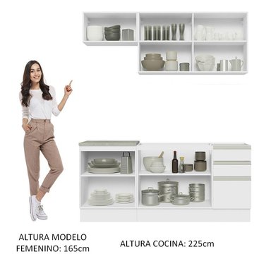 MUEBLE DE COCINA MADESA INTEGRAL GLAMY 180 CM BLANCO 07 - 5