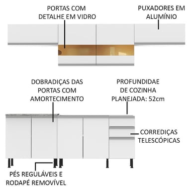 MUEBLE DE COCINA INTEGRAL MARINA 280 CM BLANCO 02SR - 4