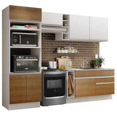 MUEBLE DE COCINA MADESA GLAMY INTEGRAL JADE 270 CM BLANCO/MARRÓN/BLANCO 09 - 1