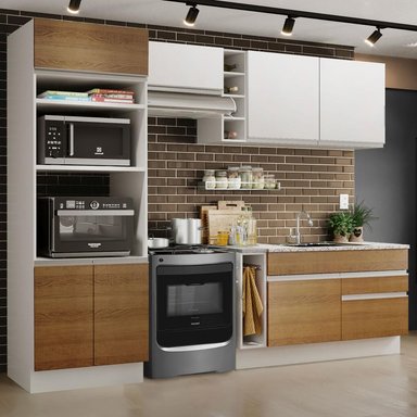 MUEBLE DE COCINA MADESA GLAMY INTEGRAL JADE 270 CM BLANCO/MARRÓN/BLANCO 09 - 2