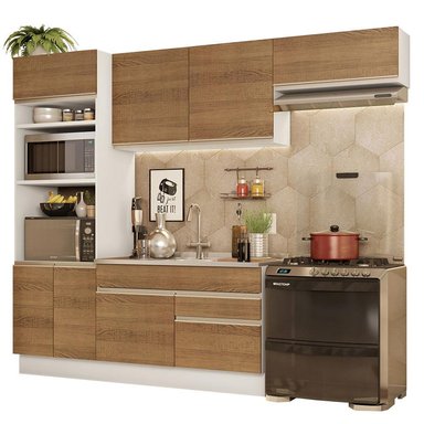 MUEBLE DE COCINA MADESA GLAMY INTEGRAL 270 CM BLANCO/MARRÓN 15