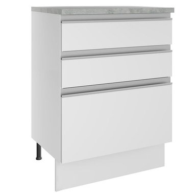 MUEBLE DE COCINA MADESA GLAMY 3 CAJONES 60 CM BLANCO