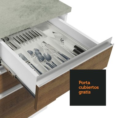 MUEBLE DE COCINA MADESA INTEGRAL LÍVIA 190 CM BLANCO/MARRÓN/BLANCO - 6