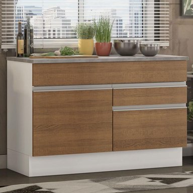MUEBLE DE COCINA MADESA GLAMY 2 CAJONES 1 PUERTA Y 10 CM CON ENCIMERA BLANCO/MARRÓN - 2