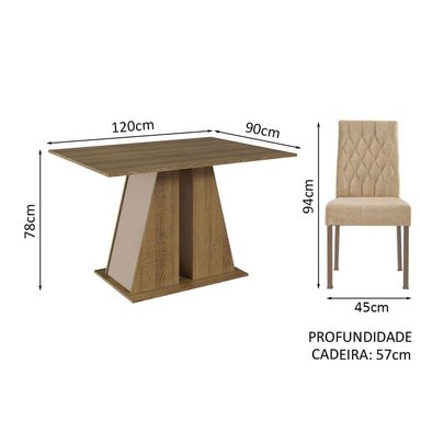 JUEGO COMEDOR MADESA 6 SILLAS CREMA FABIANA - 3
