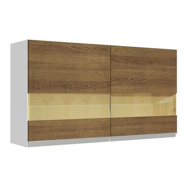 ALACENA DE COCINA MADESA GLAMY 2 PUERTAS DE CRISTAL 120 CM BLANCO/MARRÓN - 1