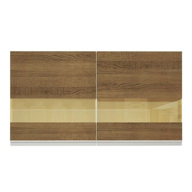 ALACENA DE COCINA MADESA GLAMY 2 PUERTAS DE CRISTAL 120 CM BLANCO/MARRÓN - 2