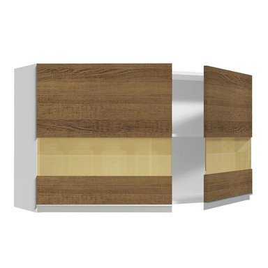 ALACENA DE COCINA MADESA GLAMY 2 PUERTAS DE CRISTAL 120 CM BLANCO/MARRÓN - 5
