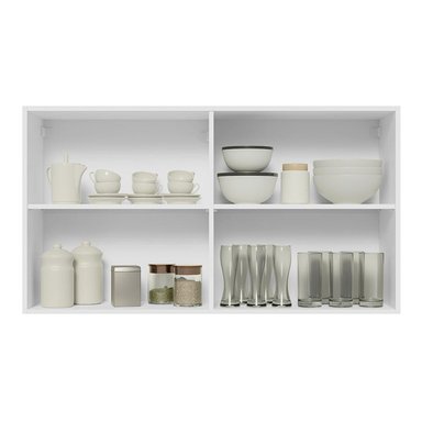 ALACENA DE COCINA MADESA GLAMY 2 PUERTAS DE CRISTAL 120 CM BLANCO/MARRÓN - 6