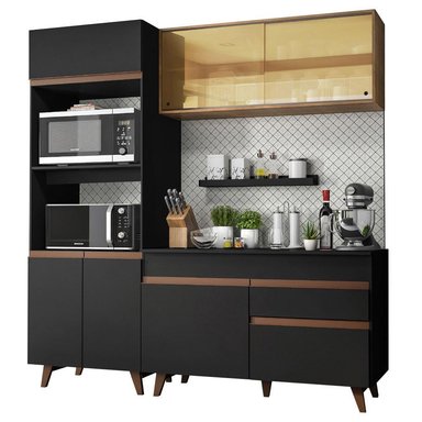 MUEBLE DE COCINA MADESA REIMS INTEGRAL 190 CM NEGRO/MARRÓN 02 - 1