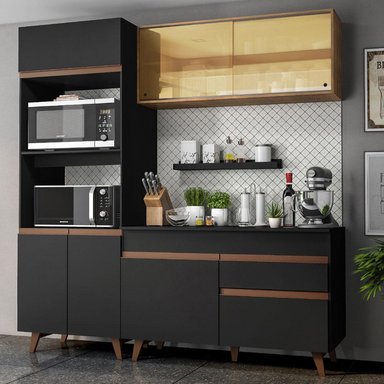 MUEBLE DE COCINA MADESA REIMS INTEGRAL 190 CM NEGRO/MARRÓN 02 - 2