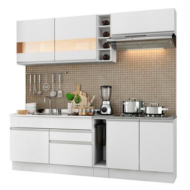 MUEBLE DE COCINA MADESA GLAMY INTEGRAL PARMA 220 CM BLANCO 02