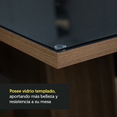 JUEGO COMEDOR MADESA 6 SILLAS NEGRO ALEXIS MARRÓN OXFORD - 5