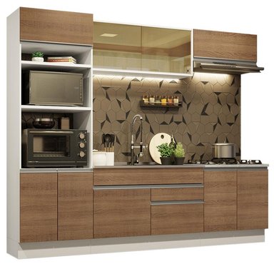 MUEBLE DE COCINA MADESA GLAMY INTEGRAL 270 CM BLANCO/MARRÓN 10