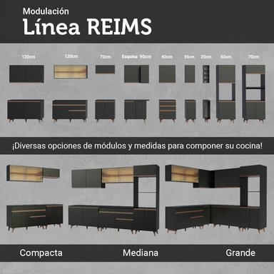 KIT MADESA REIMS MUEBLE DE COCINA 120 CM NEGRO - 2