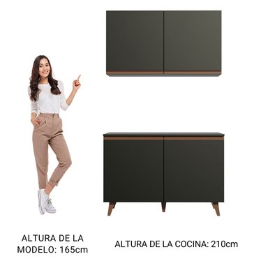 KIT MADESA REIMS MUEBLE DE COCINA 120 CM NEGRO - 5