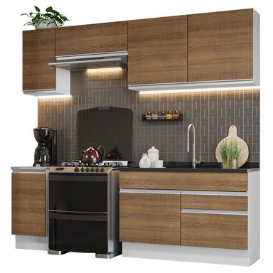 MUEBLE DE COCINA MADESA GLAMY INTEGRAL 240 CM BLANCO/MARRÓN 07