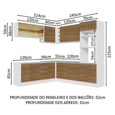 MUEBLE DE COCINA MADESA GLAMY INTEGRAL ESQUINERO 459 CM BLANCO/MARRÓN 01 - 3