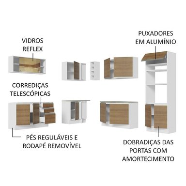 MUEBLE DE COCINA MADESA GLAMY INTEGRAL ESQUINERO 459 CM BLANCO/MARRÓN 01 - 4