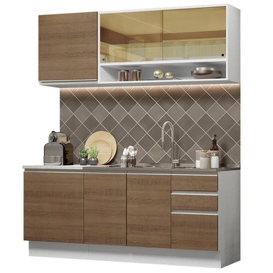 MUEBLE DE COCINA MADESA GLAMY INTEGRAL 180 CM BLANCO/MARRÓN 06