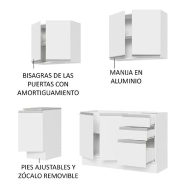 MUEBLE DE COCINA MADESA GLAMY INTEGRAL 160 CM BLANCO 03 - 5