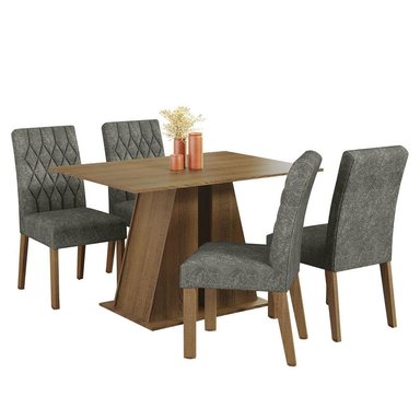 JUEGO COMEDOR MADESA 4 SILLAS MARRÓN GISELE