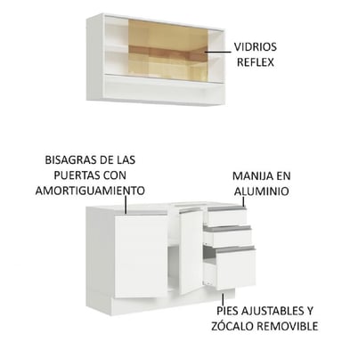 MUEBLE DE COCINA MADESA GLAMY INTEGRAL 120 CM BLANCO 02 - 4