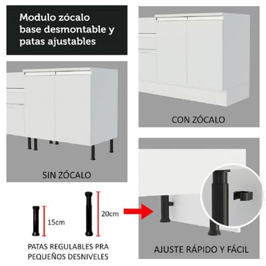 MUEBLE DE COCINA MADESA GLAMY INTEGRAL 120 CM BLANCO 02 - 6