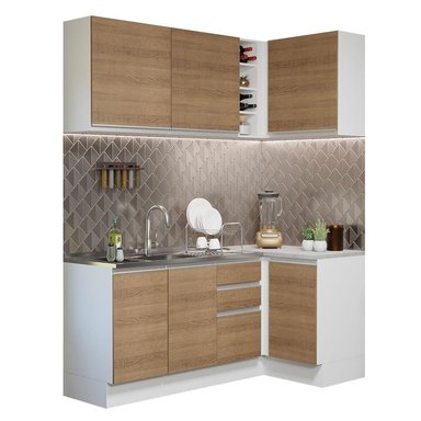 MUEBLE DE COCINA MADESA GLAMY INTEGRAL ESQUINERO 269 CM BLANCO/MARRÓN 01 - 1