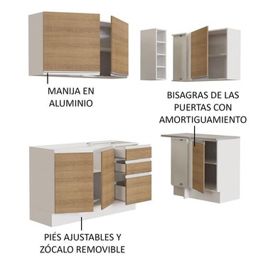 MUEBLE DE COCINA MADESA GLAMY INTEGRAL ESQUINERO 269 CM BLANCO/MARRÓN 01 - 3