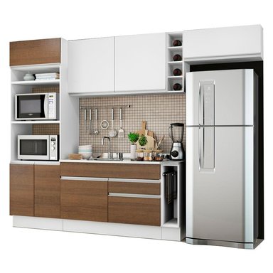 MUEBLE DE COCINA MADESA GLAMY INTEGRAL SAFIRA 290 CM BLANCO/MARRÓN/BLANCO 04