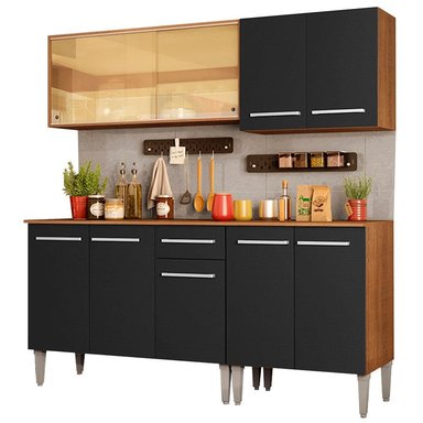 MUEBLE DE COCINA MADESA EMILLY INTEGRAL DRIVE 169 CM MARRÓN/NEGRO 04