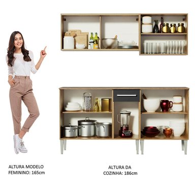 MUEBLE DE COCINA MADESA EMILLY INTEGRAL DRIVE 169 CM MARRÓN/NEGRO 04 - 5