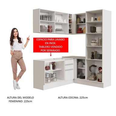MUEBLE DE COCINA MADESA GLAMY INTEGRAL ESQUINERO 329 CM BLANCO 01 - 5