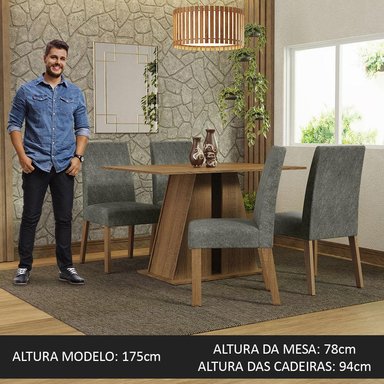JUEGO COMEDOR MADESA 4 SILLAS MARRÓN AGNES - 4
