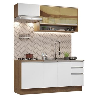MUEBLE DE COCINA MADESA GLAMY INTEGRAL 180 CM MARRÓN/BLANCO 08