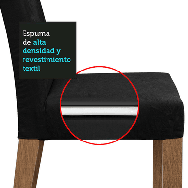 JUEGO COMEDOR MADESA 6 SILLAS NEGRO RENATA MARRÓN OXFORD - 8