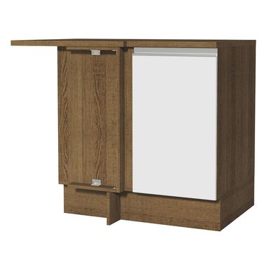 MUEBLE DE COCINA MADESA GLAMY ESQUINERO 1 PUERTA 94 CM MARRÓN/BLANCO