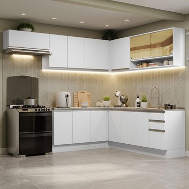 MUEBLE DE COCINA MADESA GLAMY INTEGRAL ESQUINERO 469 CM BLANCO 01 - 2