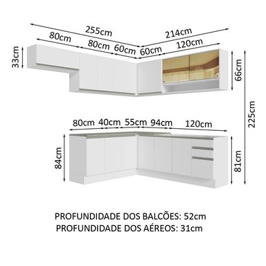 MUEBLE DE COCINA MADESA GLAMY INTEGRAL ESQUINERO 469 CM BLANCO 01 - 3