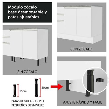 MUEBLE DE COCINA MADESA GLAMY INTEGRAL ESQUINERO 469 CM BLANCO 01 - 7