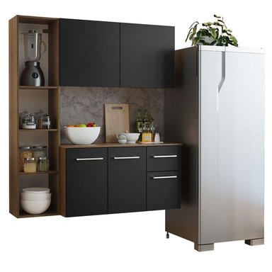 MUEBLE DE COCINA MADESA EASY COMPACTA 120 CM MARRÓN/NEGRO