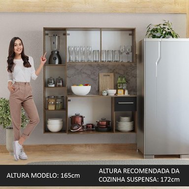 MUEBLE DE COCINA MADESA EASY COMPACTA 120 CM MARRÓN/NEGRO - 5