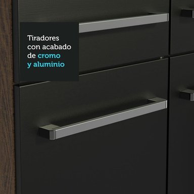 MUEBLE DE COCINA INTEGRAL DE ESQUINA EMILLY 417 CM 02 - MARRÓN/NEGRO/MARRÓN - 6