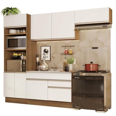 MUEBLE DE COCINA MADESA GLAMY INTEGRAL 270 CM MARRÓN/BLANCO 15