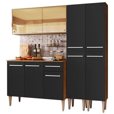 MUEBLE DE COCINA MADESA EMILLY INTEGRAL VOICE 169 CM MARRÓN/NEGRO 06