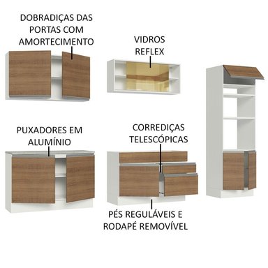 MUEBLE DE COCINA MADESA GLAMY INTEGRAL 310 CM BLANCO/MARRÓN 01 - 4