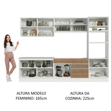 MUEBLE DE COCINA MADESA GLAMY INTEGRAL 310 CM BLANCO/MARRÓN 01 - 5