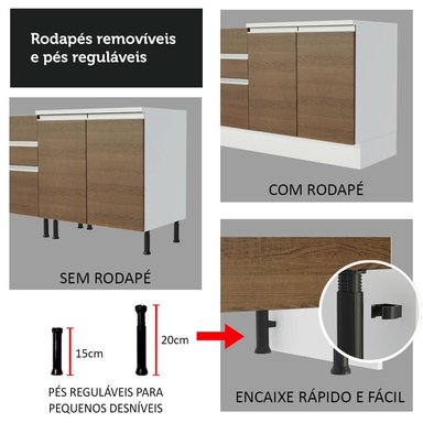 MUEBLE DE COCINA MADESA GLAMY INTEGRAL 310 CM BLANCO/MARRÓN 01 - 8